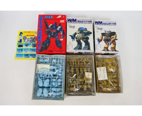 IMAI - Macross - Bandai - Walker Machine. Three boxed unmade model kits in 1/100 scale. Items appear Mint in box with Excelle