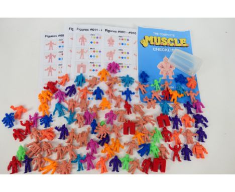 M.U.S.C.L.E men - Mattel. A selection of One Hundred and Three loose figures and Trash Can container. Mixed Colours, appearin