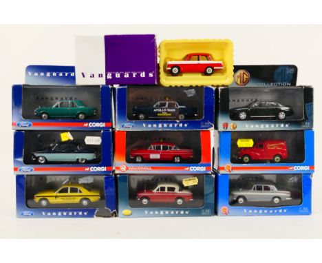 Vanguards - Ten boxed diecast 1:43 scale models from Vanguards. Lot includes Vanguards VA04109 Lotus Cortina Mk.II (Aquatic J