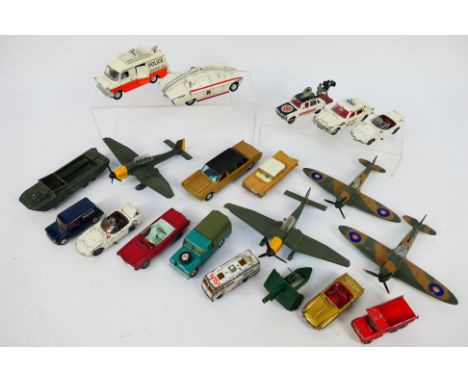 Dinky Toys - Corgi Toys. A selection of Fourteen loose, playworn diecast vehicles with paint chips and general wear. Lot to i