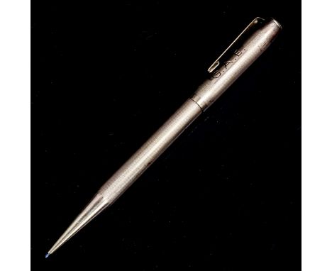 A Vintage 9ct gold Yard-O-Led propelling pencil, engine turned decoration, hallmarks London 1965, length 12.5cm, 27.2g grossN