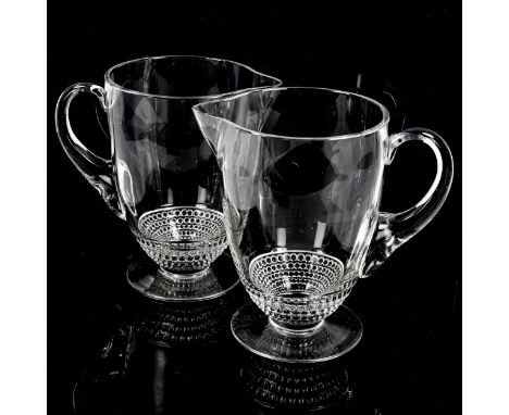 LALIQUE NIPPON&nbsp;- a pair of glass table jugs, height 9cm, etched signature Perfect condition