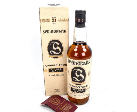 Springbank, Cambeltown, 21 Year Old Single Malt Scotch Whisky, 1995 release, in original box, 70cl 46% Vol. 