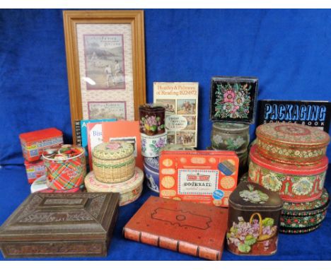 Ephemera, Huntley and Palmers, a selection of items to include tins (20+ to include a 1930 Red Book rest 1950s -70s), referen