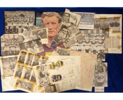 Football autographs, Leyton Orient, 1955/56 season (3rd Division (South) Champions), selection of signatures on team pictures