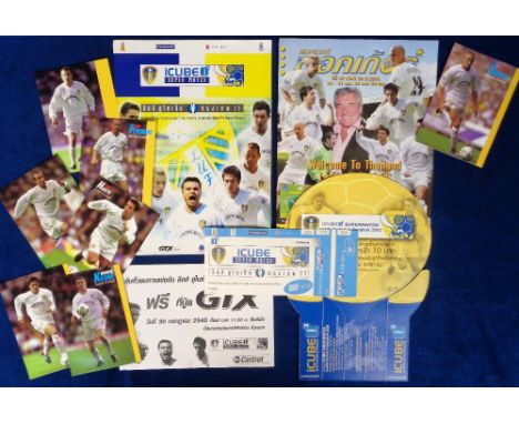 Football memorabilia, Leeds United, selection of items from a match played in Bangkok on 30 July 2002 v Bangkok X1, includes 