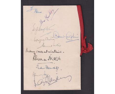 Football memorabilia, Arsenal FC, V.I.P menu card from the Dinner &amp; Dance held in celebration of the 1950 FA Cup Final he