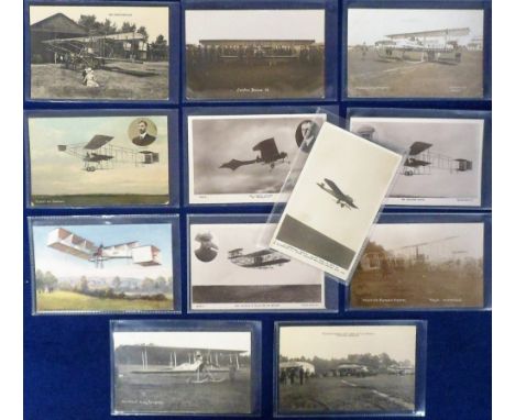 Postcards, Aviation, a British aviation collection of 12 cards, inc. RPs of Silent Army aeroplane, Maurice Farman Type 305, C