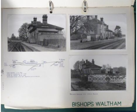 Transportation, Rail, 13 ring bingers containing 800+ photographs, originals and reprints of earlier images, also sketch plan