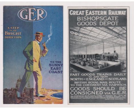Postcards, Rail, a good selection of 2 poster ads for Great Eastern Railway inc. 'A Step in the Right Direction' to the sunny