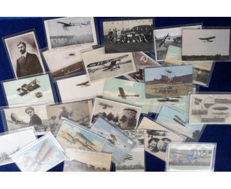 Postcards, Aviation, an early aviation selection of 27 cards, with RPs of Daily Mail Waterplane tour 1912 (Graham White), Eas