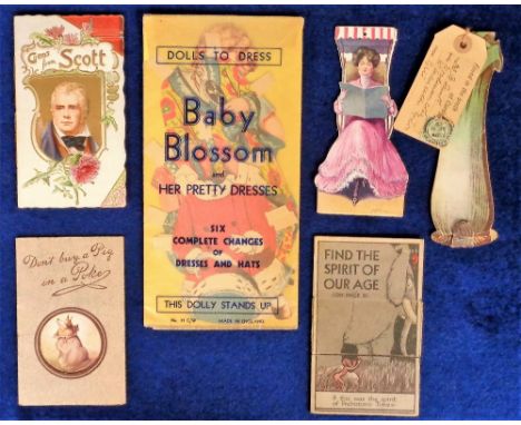 Collectables, 6 attractive items to comprise Baby Blossom and Her Pretty Party Dresses a paper doll with clothes in original 