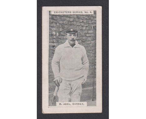 Cigarette card, Gabriel, Cricketers Series, type card, no 4 R. Abel, Surrey (gd) (1)