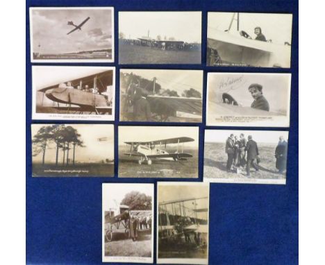 Postcards, Aviation, an early aviation selection of 11 RPs inc. aircraft at Oxford, flying at Hendon B.C Hucks, Wright at Pau