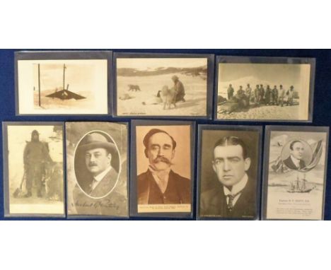 Postcards, a Polar exploration collection of 7 cards and 1 newspaper cutting. Cards include a Byrd Antarctic Expedition II po