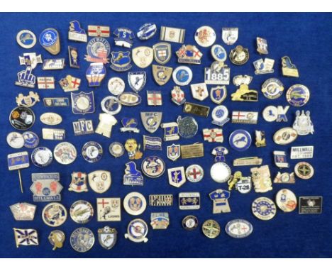 Football badges, Millwall FC, a collection of approx. 100 different enamel badges, mostly 1980's onwards, with various design