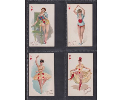 Cigarette cards, USA, Moore &amp; Calvi, Beauties, Playing Card Inset, Set 3, 'Hard A Port' brand issue, large cards, 99x60mm