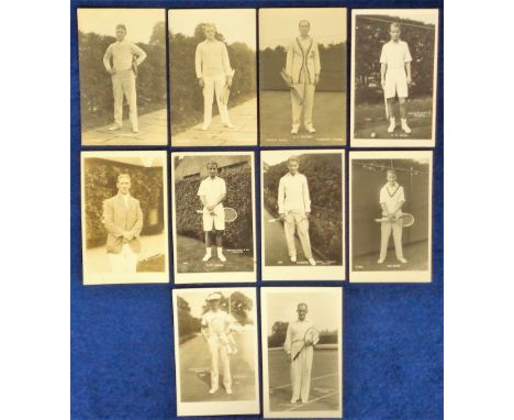 Postcards, Tennis, Men selection of RP, inc. Crawford, Bunny Austin (4), M. Woosham, Vines, various trim issued, Chaplin Jone