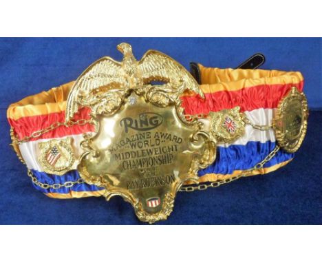 Boxing Trophy Belt, a replica belt produced under licence in 2003 by Newport Marketing bearing the words 'The Ring' Magazine 