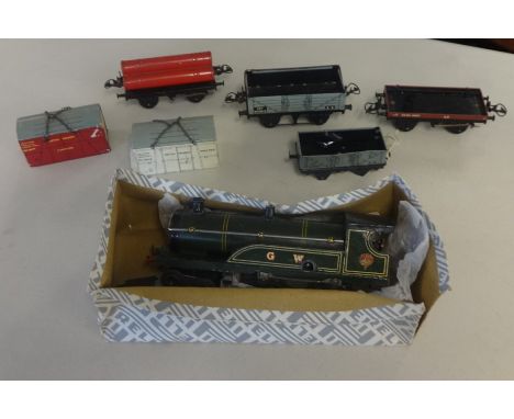 Hornby O Gauge tinplate and clock work railway including GWR loco etc