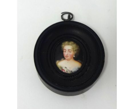 A 19th century porcelain portrait miniature.