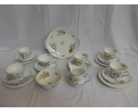 A Shelley 'Wild Flowers' part tea service, no. 13668.