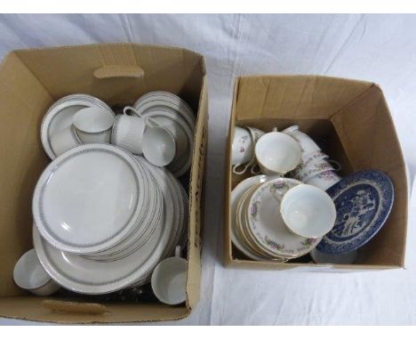 An Oriental six setting dinner service and tea set. 