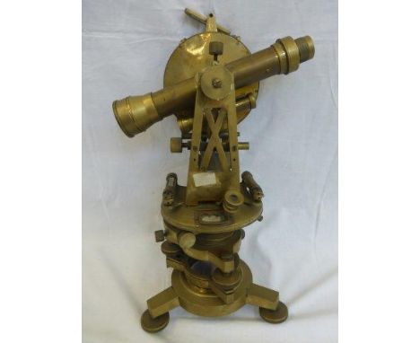 An E.R. Watts & Sons London No. 1137 brass theodolite with compass. 