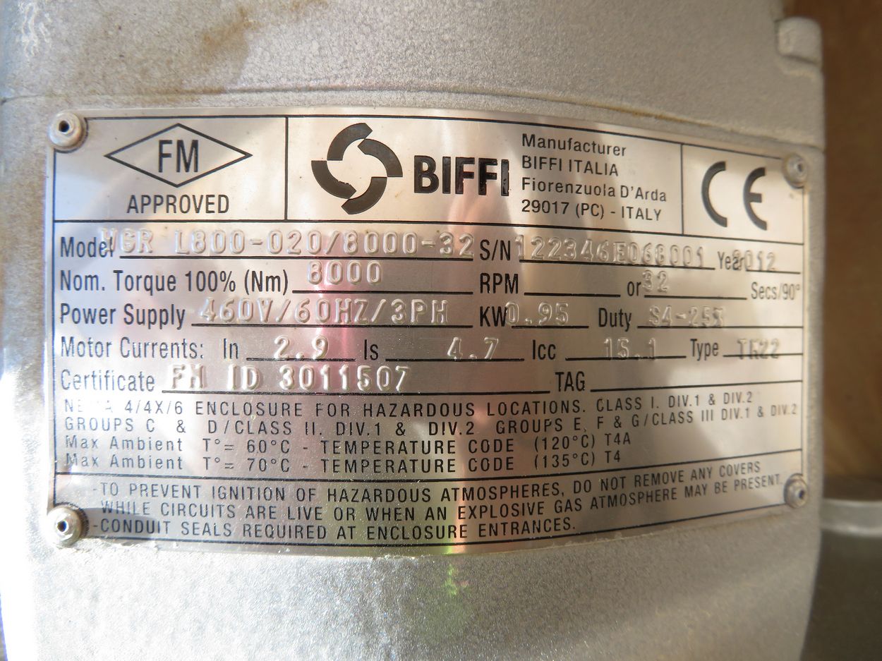 Biffi Icon2001 Electric Actuators. Lot (3) Model L800020/800032