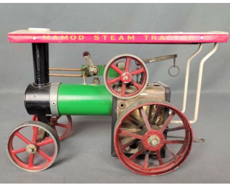 Dampfmaschine "Mamod Steam Tractor", Modell TE1A, Mitte 20. Jahrhundert, Blech und Guss, Maße ca. 25,5x12x18cm, Abschluss des