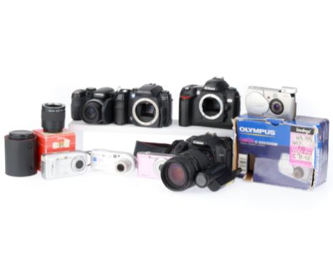 to include a Nikon D70 body , Olympus Camedia C-220, Canon EOS-1000, Fujifilm S9100, Minolta Dynax 5D, Olympus Camedia C-480,