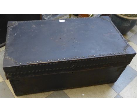 A vintage metal clad trunk 