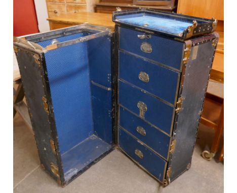 An early 20th Century fitted gentleman's travelling trunk