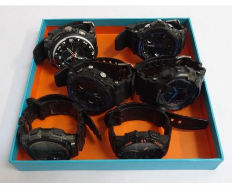 SIX G-SHOCK, CASIO AND S-SHOCK WRISTWATCHEScomprising two G-Shock, two Casio, and two S-Shock (6) 