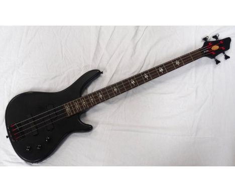 STAGG ELECTRIC BASS GUITARwith a black matt body with volume and tone dials 