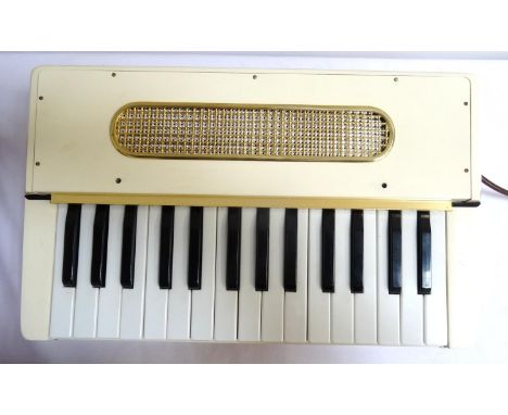 CHILD'S HOHNER ORGANETTA 3electric piano/keyboard in white plastic with removable music stand and power lead, in original box