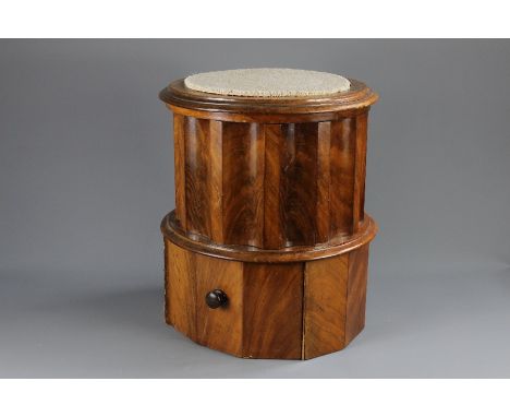 A Victorian Circular Commode; the commode having a porcelain insert, with a pull out step, approx 41 x 48 cms.&nbsp;