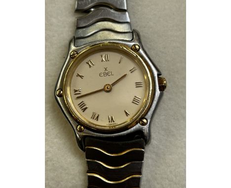 Ebel gold & steel swiss made ladies quartz wristwatch 