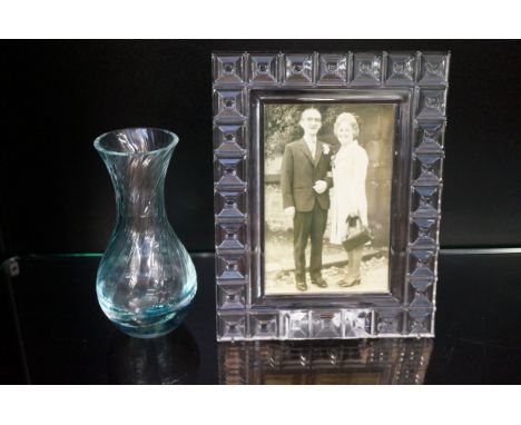 Rosenthal crystal photo frame together with a Caithness vase 