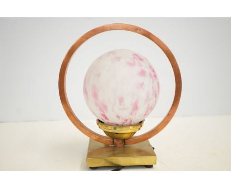Early 20th century brass & copper lamp 