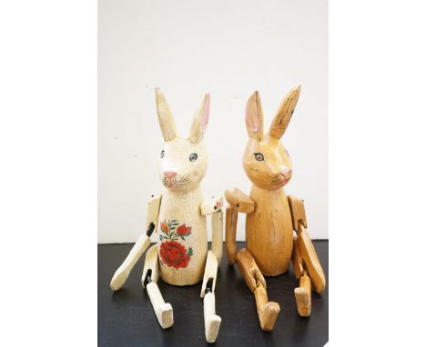2 Wooden shelf rabbits 