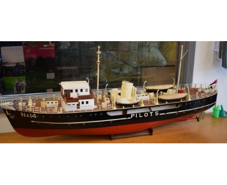 PILOTS PATHFINDER No 14 Radio Controlled Boat. Good model of the Trinity House Ship. Length 110cm, Height 46cm.  In good gene