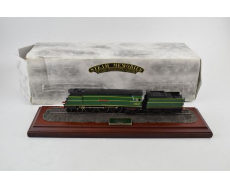 A boxed Hornby 'Steam Memories' 03574 'Clovelly' West Country Class hand painted cast of 00 scale model.  In good original co