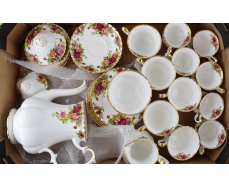 A collection of Royal Albert 'Old Country Roses' tea ware to include six coffee cups and saucers five tea cup with six saucer