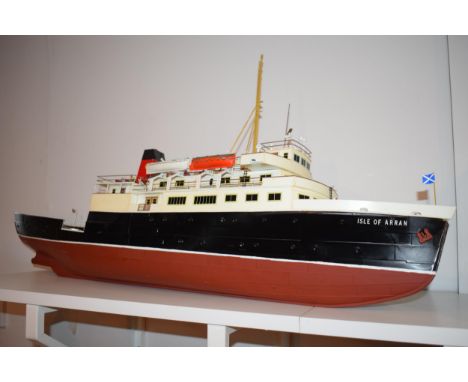 Model Boat, Kit built model of the 'Isle of Arran' ferry. Detailed passengers, lifeboats and nautical equiptment. Length 80cm