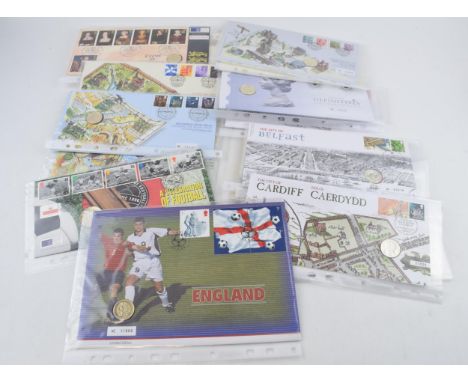 A collection of First Day Covers, with 17 old £1 covers and 3 old £2 covers, to include a Celebration of Football, England, T