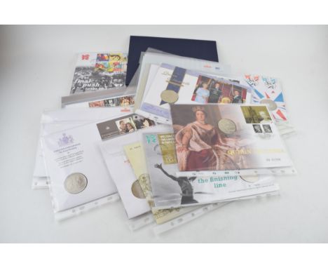 A collection of 22 First Day Covers with £5 coins attached, to include 1917 Wedding, London 2012, The Final Push to the Line 
