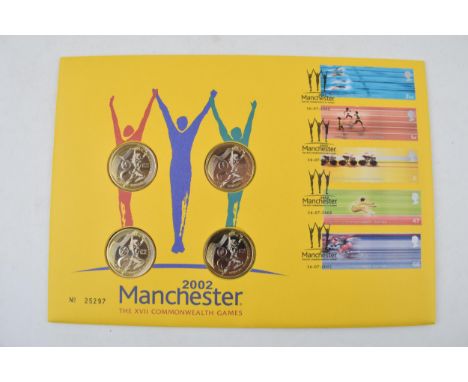 The Royal Mint Queen Elizabeth II 2002 Manchester, Commonwealth Games coin cover. The Royal Mint Queen Elizabeth II 2002 Manc