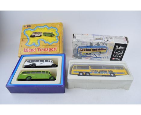 Boxed Corgi Classics 'The Beatles Collection' Magical Mystery Tour Bedford Val. Together with Corgi Island Transport 2 Jersey