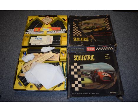 A collection of vintage Scalextric sets to include boxed 'Model Motor Racing' with track and accessories, and Scalextric Gran
